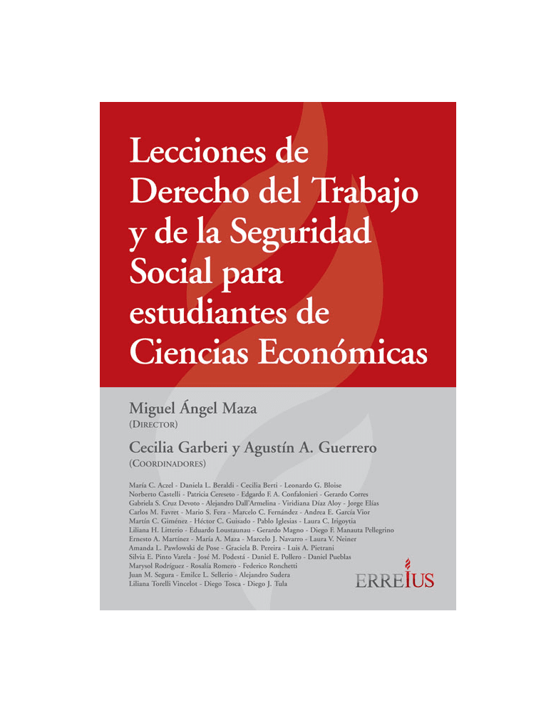 LECCIONES DE DERECHO DEL TRABAJO Y LA SEGURIDAD SOCIAL Para